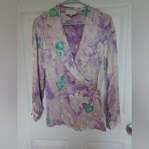 Amazing Vintage Silk Wrap Top And Matching Skirt!